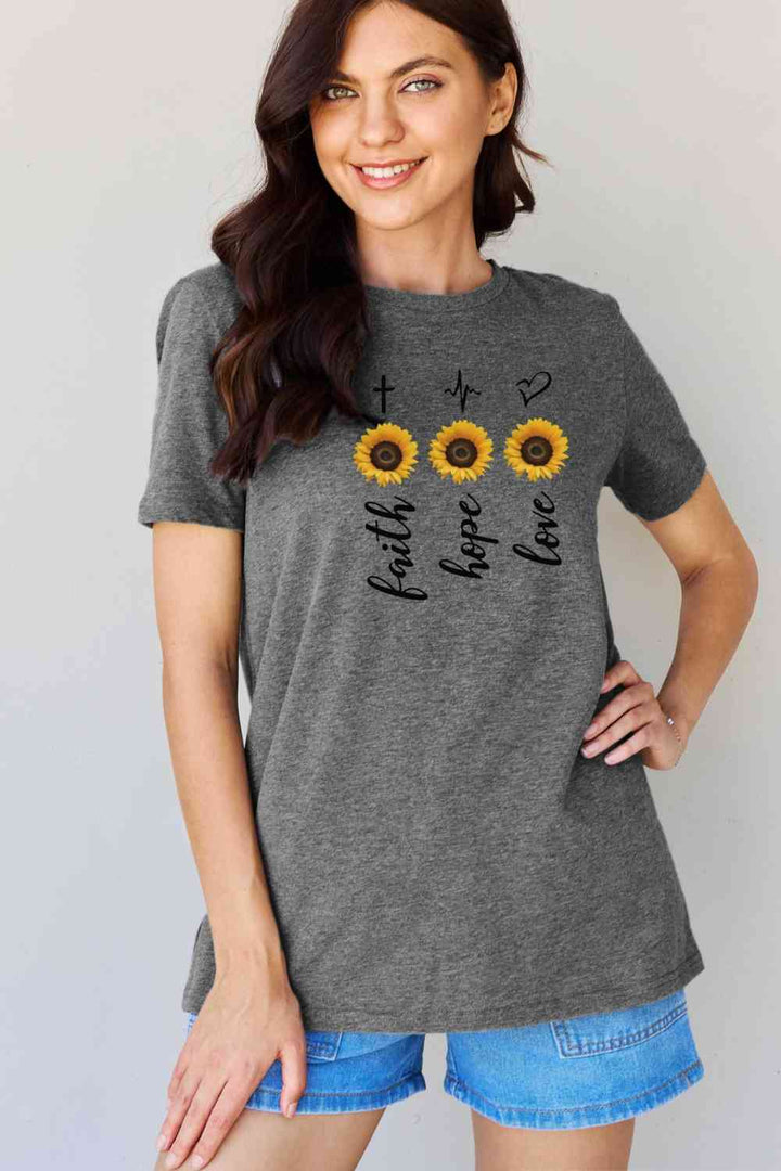 Simply Love Full Size Sunflower Graphic T-Shirt | 1mrk.com