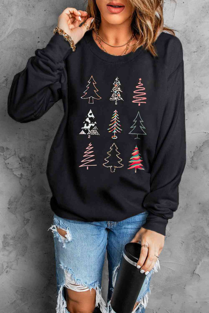 Chrismas Tree Graphic Sweatshirt | 1mrk.com