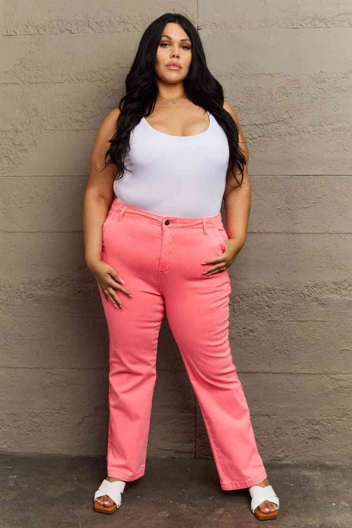 RISEN Kenya Full Size High Waist Side Twill Straight Jeans | 1mrk.com