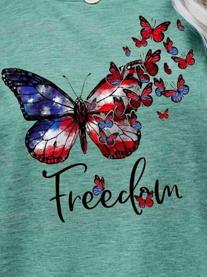 FREEDOM Butterfly Graphic Short Sleeve Tee | 1mrk.com