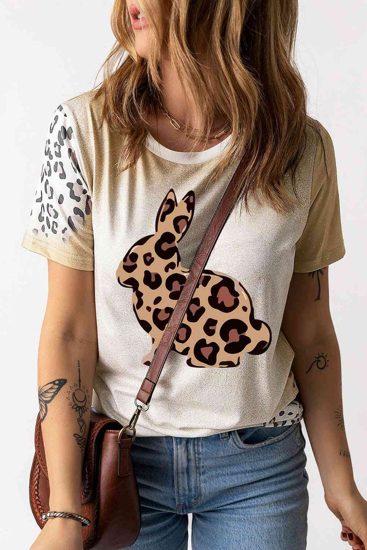 Easter Leopard Graphic Tee Shirt | 1mrk.com