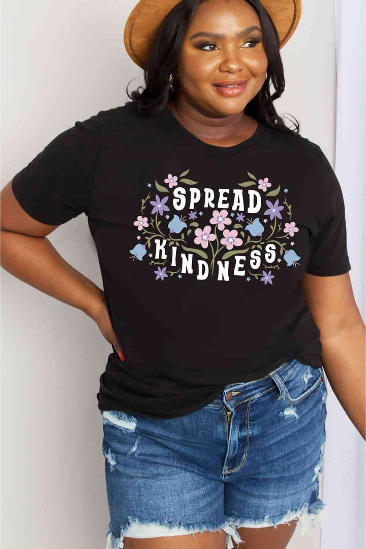 Simply Love Full Size SPREAD KINDNESS Graphic Cotton Tee | 1mrk.com