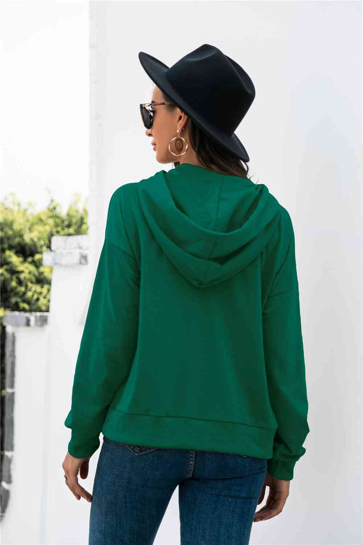 Half-Snap Drawstring Hoodie with Kangaroo Pocket | 1mrk.com