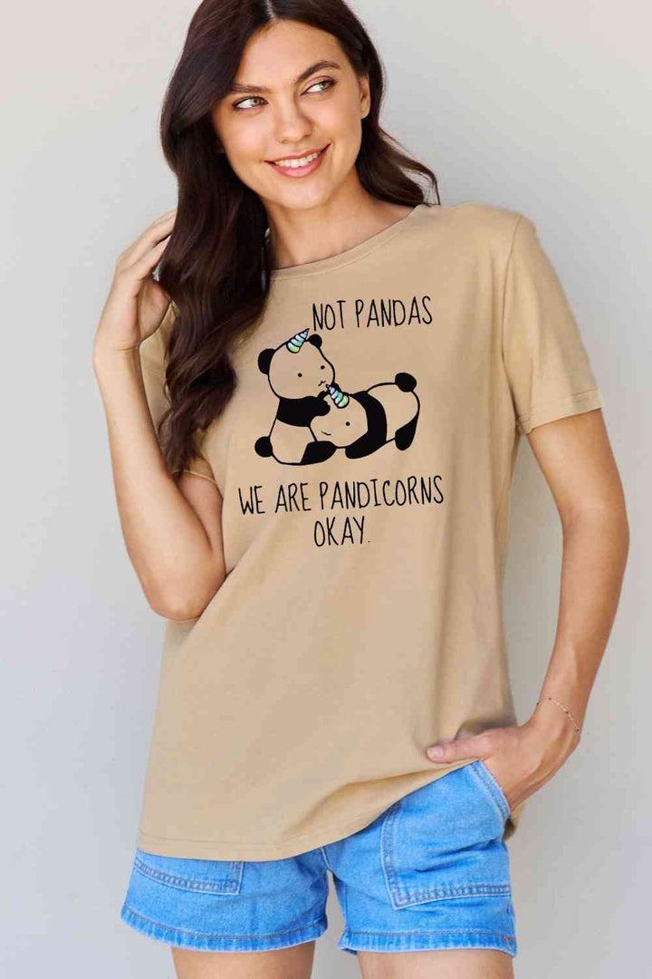 Simply Love Full Size  Pandicorn Graphic Cotton T-Shirt | 1mrk.com