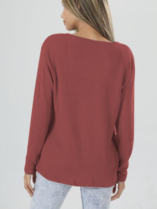 Half Button Long Sleeve T-Shirt | 1mrk.com