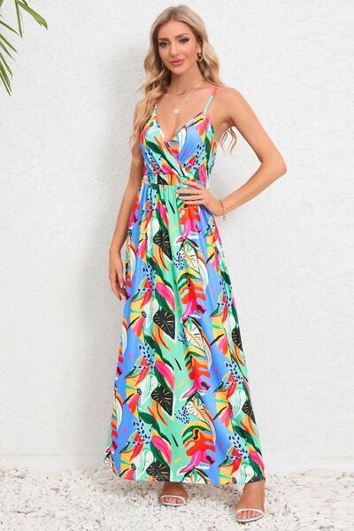 Printed Surplice Maxi Cami Dress | Trendsi