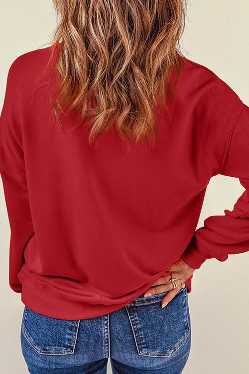 JOY Round Neck Long Sleeve Sweatshirt |1mrk.com