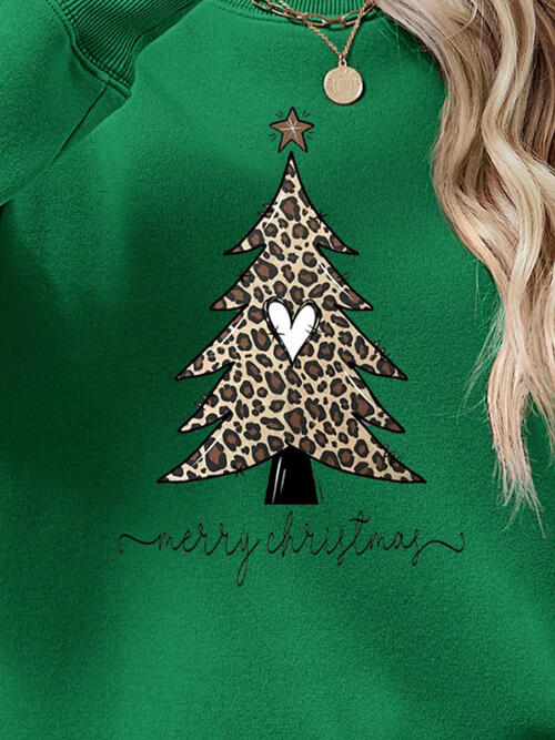 Christmas Tree Graphic Long Sleeve Sweatshirt |1mrk.com