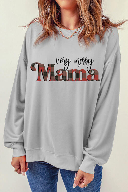 MAMA Round Neck Drop Shoulder Sweatshirt |1mrk.com