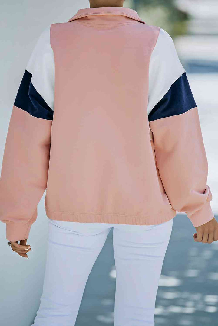 Color Block Quarter Zip Sweatshirt |1mrk.com