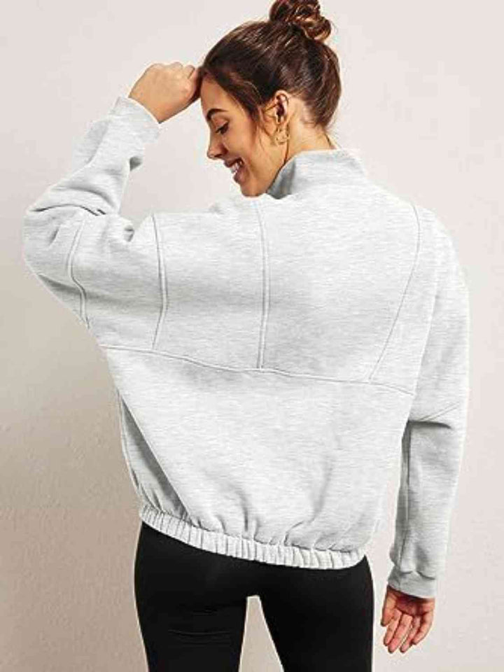 Half-Zip Long Sleeve Sweatshirt |1mrk.com