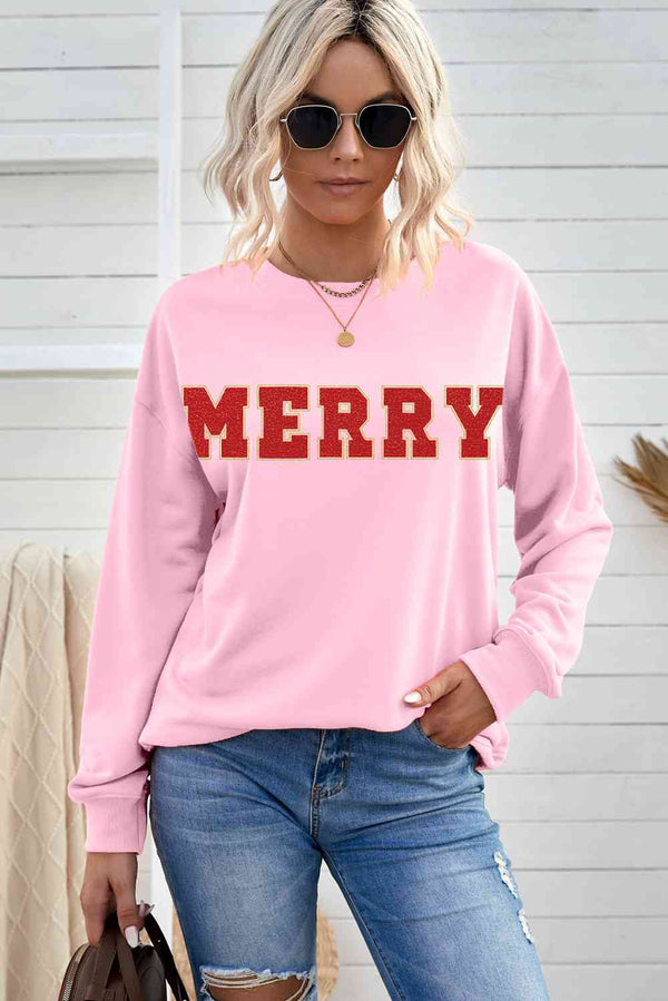 MERRY Graphic Drop Shoulder Sweatshirt |1mrk.com