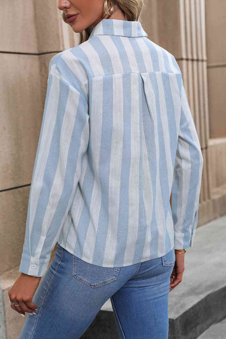 Striped Long Sleeve Shirt |1mrk.com