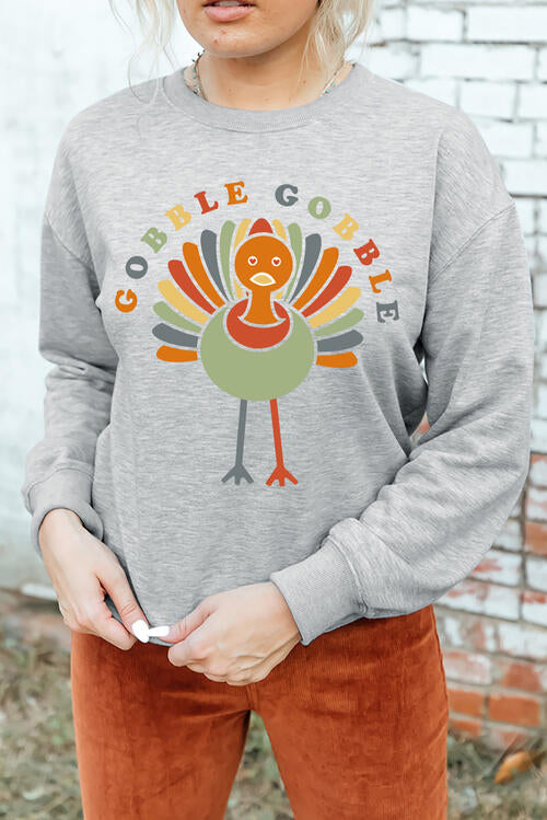 GOBBLE GOBBLE Graphic Long Sleeve Sweater |1mrk.com