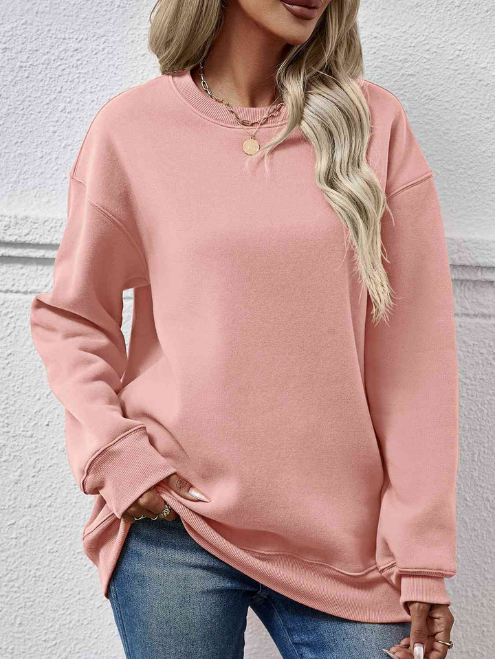 Round Neck Long Sleeve Sweatshirt |1mrk.com