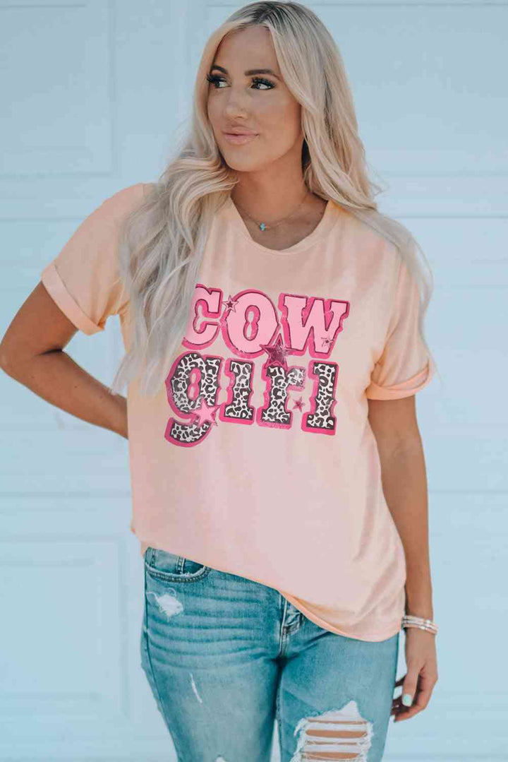 COWGIRL Graphic Cuffed Tee | 1mrk.com