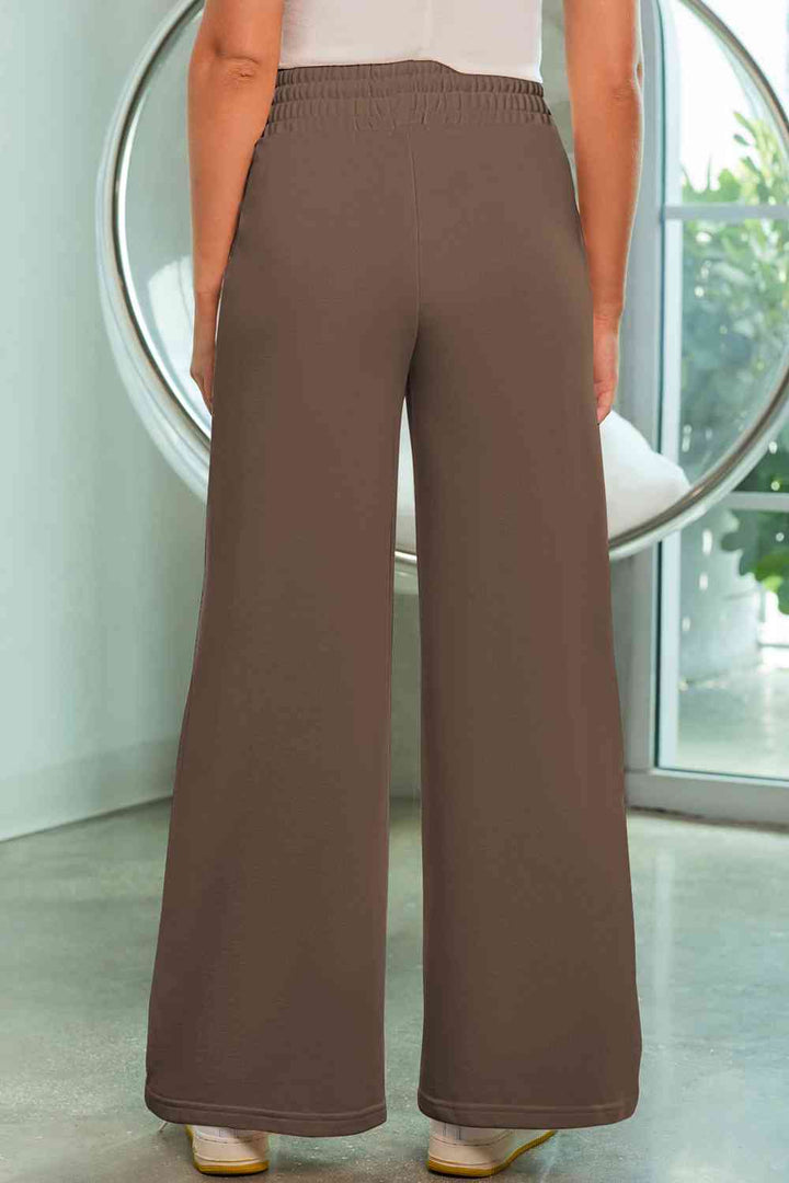 Drawstring Wide Leg Pants with Pockets | 1mrk.com