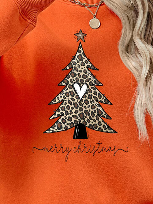 Christmas Tree Graphic Long Sleeve Sweatshirt |1mrk.com