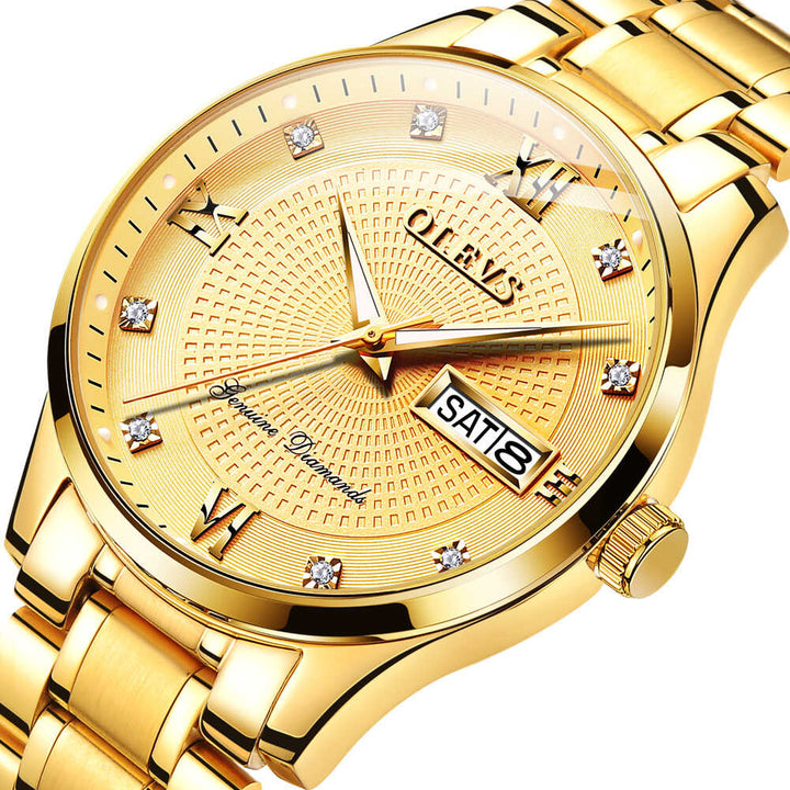 OLEVS 6603 Brand Watch Luxury Men Business Gold Diamond OLEVS