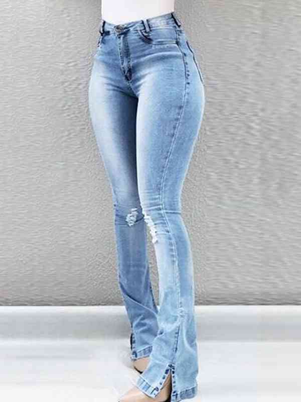 Buttoned Slit Jeans | 1mrk.com