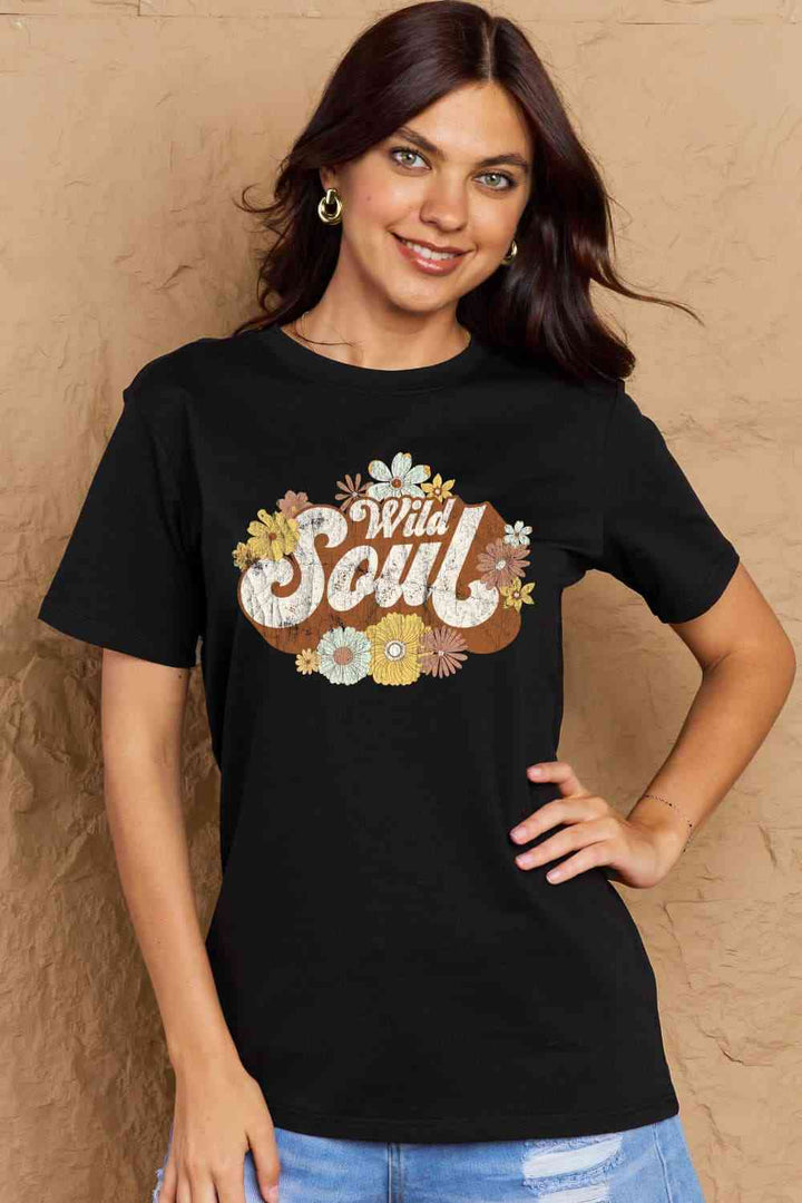 Simply Love Full Size WILD SOUL Graphic Cotton T-Shirt | 1mrk.com