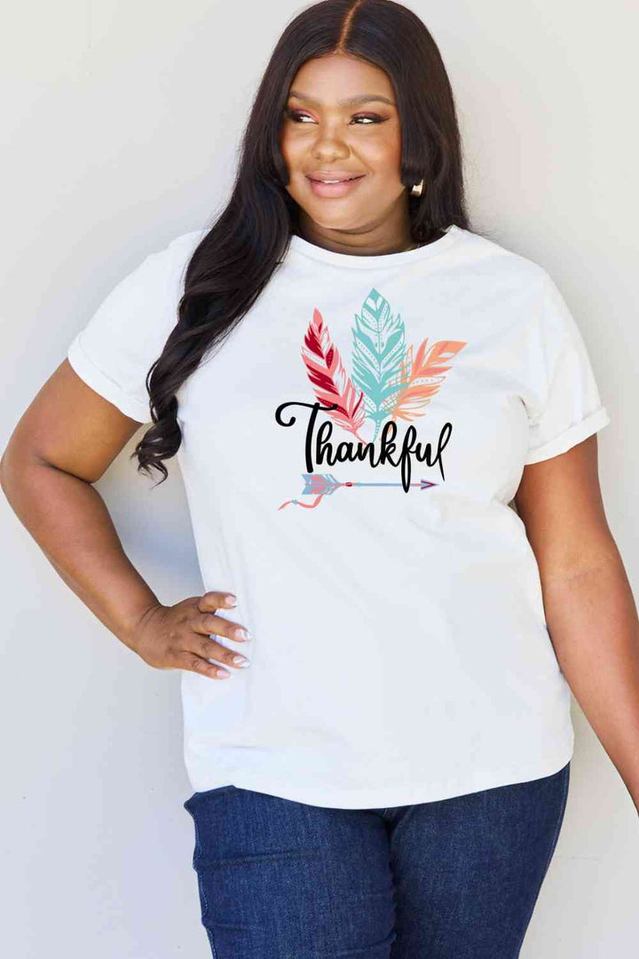 Simply Love Full Size THANKFUL Graphic T-Shirt | 1mrk.com