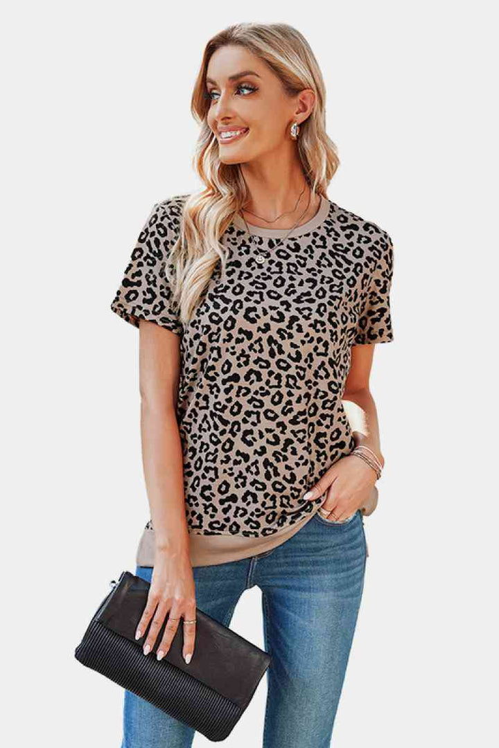 Leopard Print Short Sleeve Tee | 1mrk.com