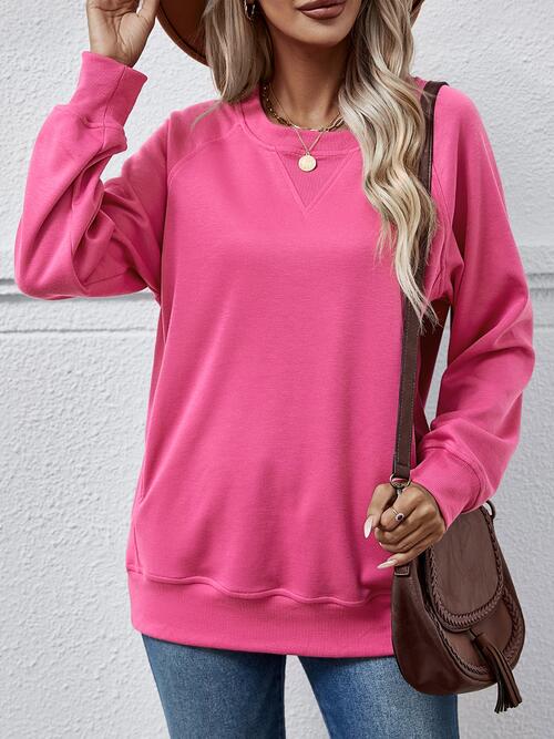 Round Neck Long Sleeve Sweatshirt |1mrk.com