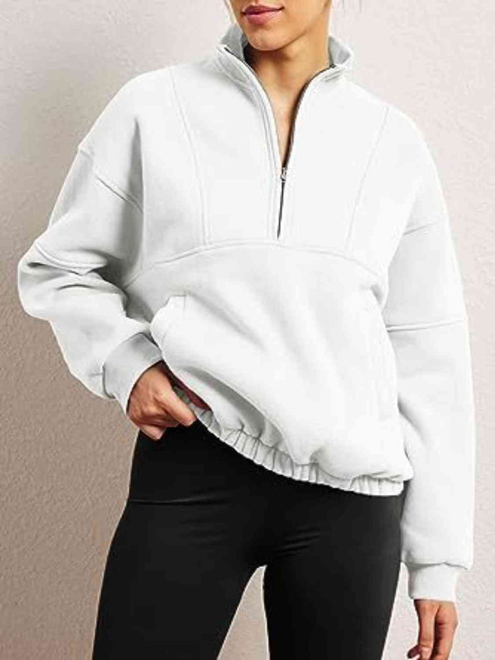 Half-Zip Long Sleeve Sweatshirt |1mrk.com