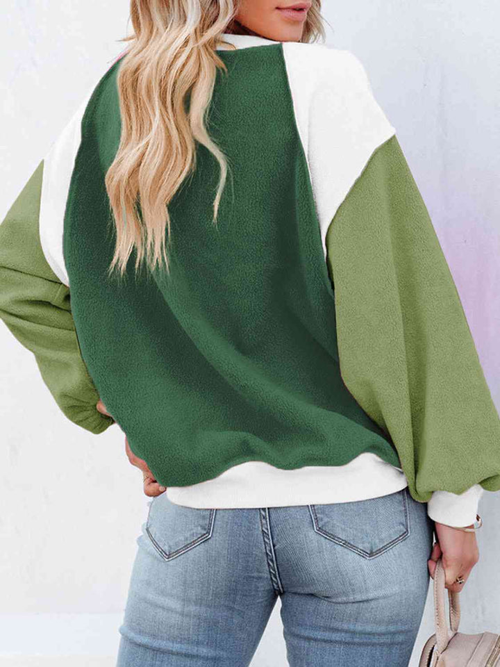 Color Block Exposed Seam Sweatshirt |1mrk.com