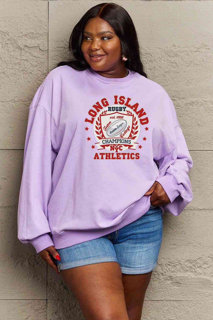 Simply Love Full Size Graphic Dropped Shoulder Sweatshirt |1mrk.com