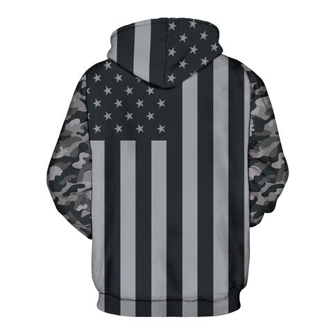 Full Size US Flag Camouflage Drawstring Hoodie | 1mrk.com