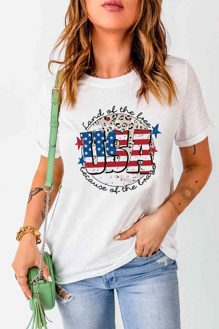 USA Graphic Round Neck Tee | 1mrk.com