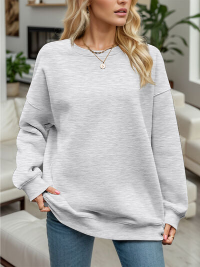 Round Neck Long Sleeve Sweatshirt |1mrk.com