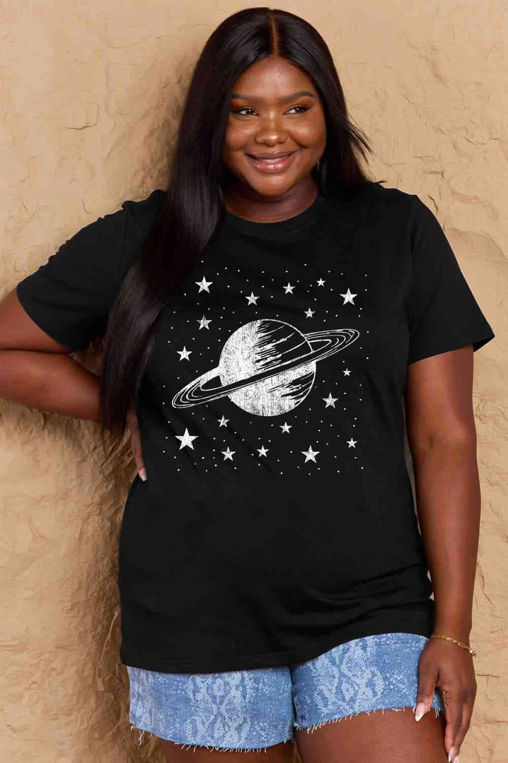 Simply Love Full Size Planet Graphic Cotton T-Shirt | 1mrk.com