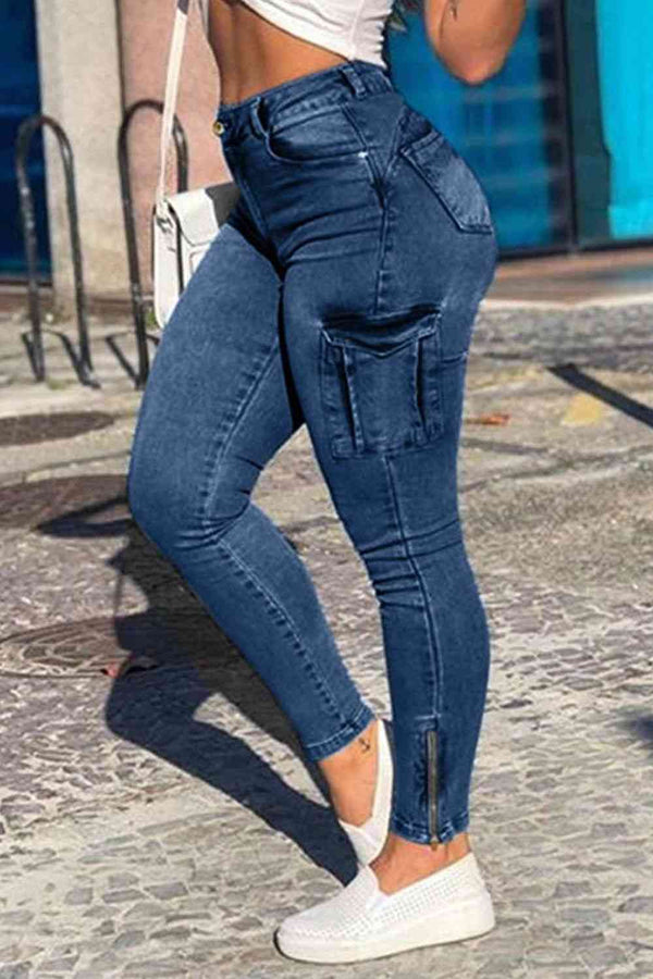 Full Size Cropped Jeans with Pocket | 1mrk.com