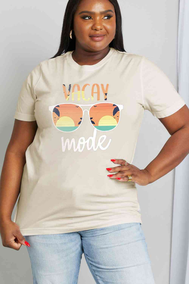 Simply Love Full Size VACAY MODE Graphic Cotton Tee | 1mrk.com