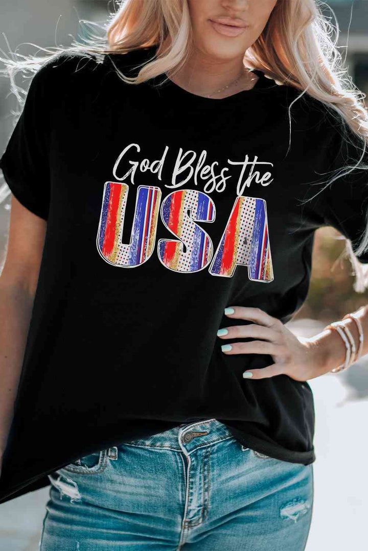 GOD BLESS THE USA Cuffed T-Shirt | 1mrk.com