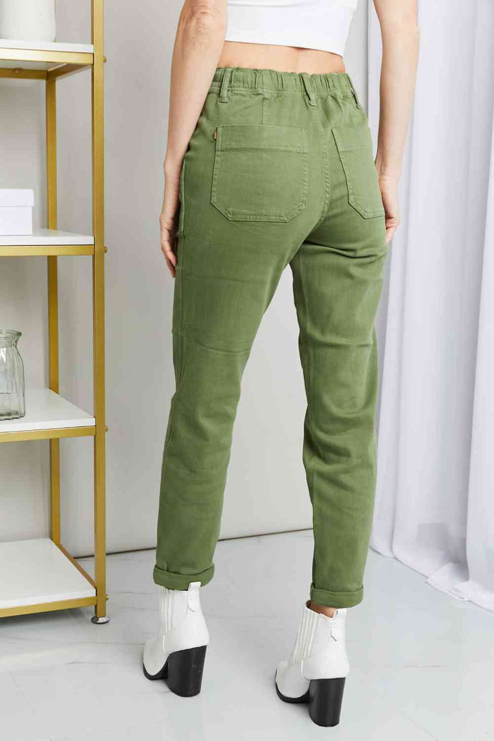 Judy Blue Full Size Drawstring Waist Pocket Jeans | 1mrk.com