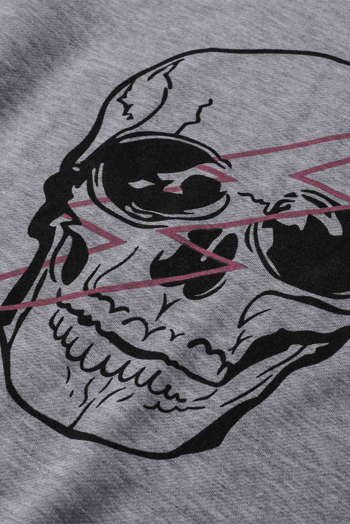 Halloween Skull and Lightning Graphic Tee |1mrk.com