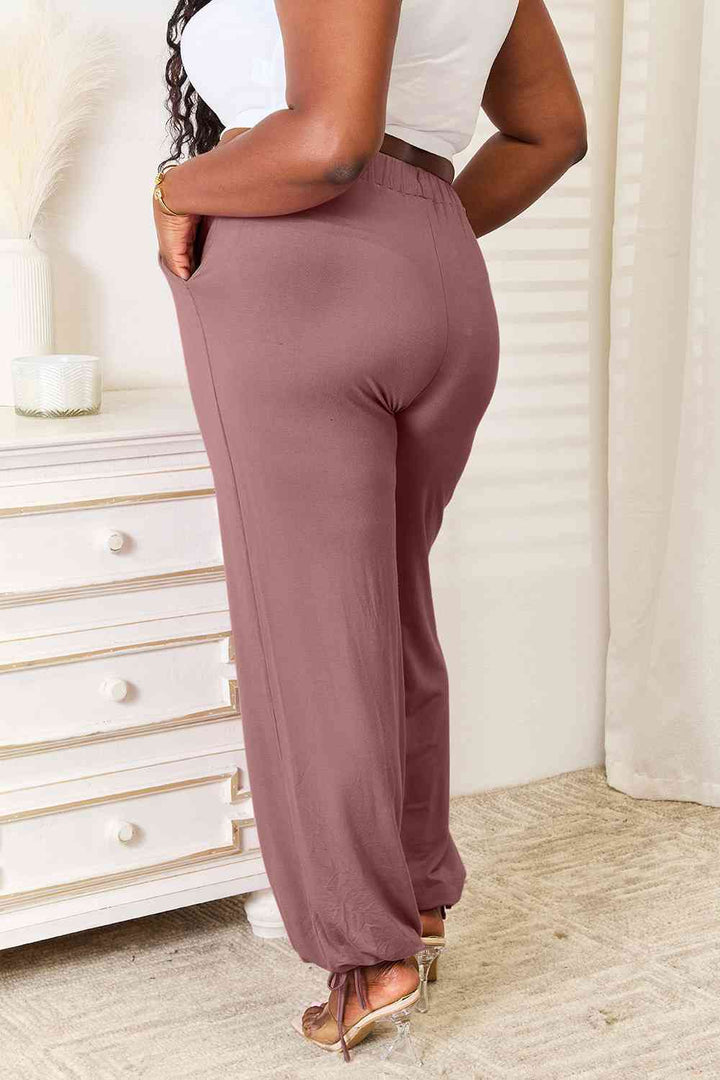 Basic Bae Full Size Soft Rayon Drawstring Waist Pants with Pockets | 1mrk.com