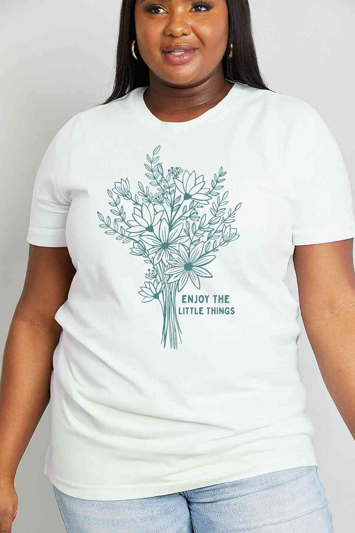 Simply Love Full Size ENJOY THE LITTLE THINGS Graphic Cotton Tee | 1mrk.com