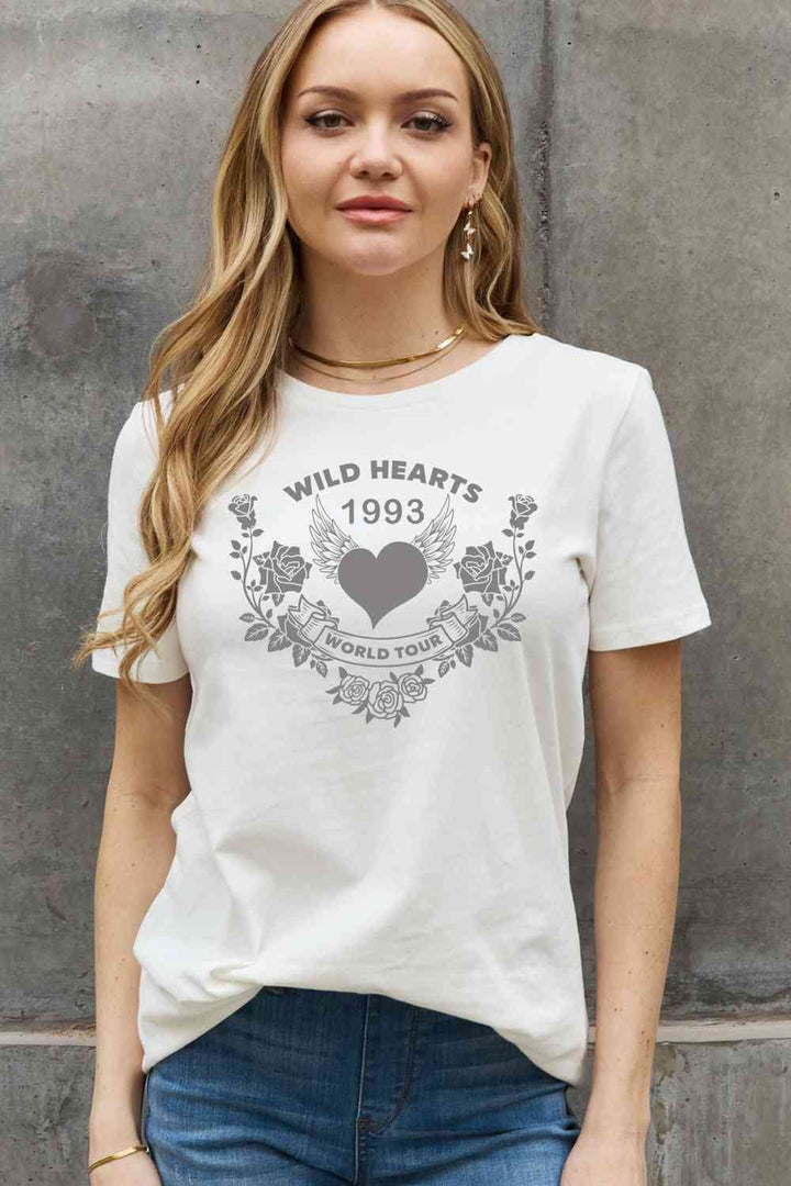 Simply Love Full Size WILD HEARTS 1993  WORLD TOUR Graphic Cotton Tee | 1mrk.com