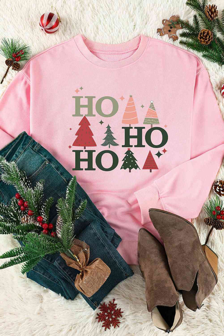 Christmas Tree Graphic Dropped Shoulder Sweatshirt |1mrk.com