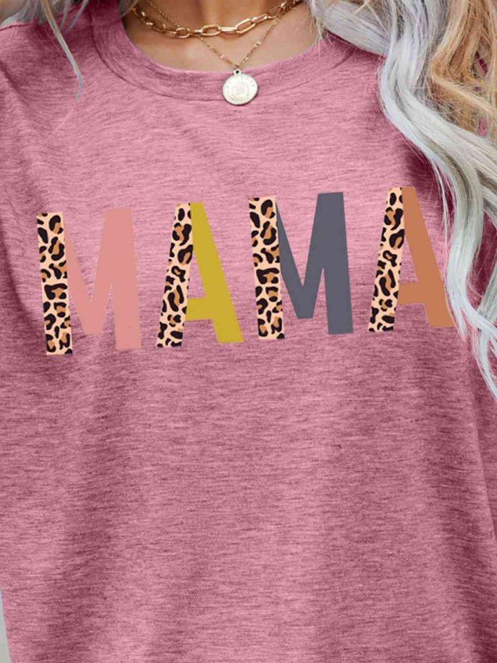 MAMA Leopard Graphic Short Sleeve Tee | 1mrk.com