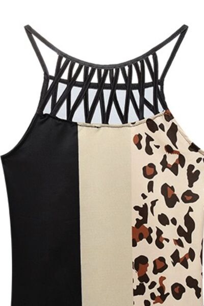 Printed Grecian Neck Mini Dress |1mrk.com