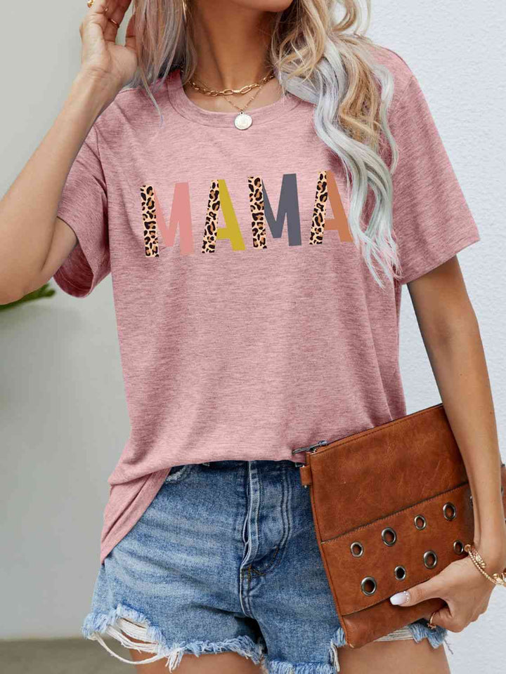 MAMA Leopard Graphic Short Sleeve Tee | 1mrk.com