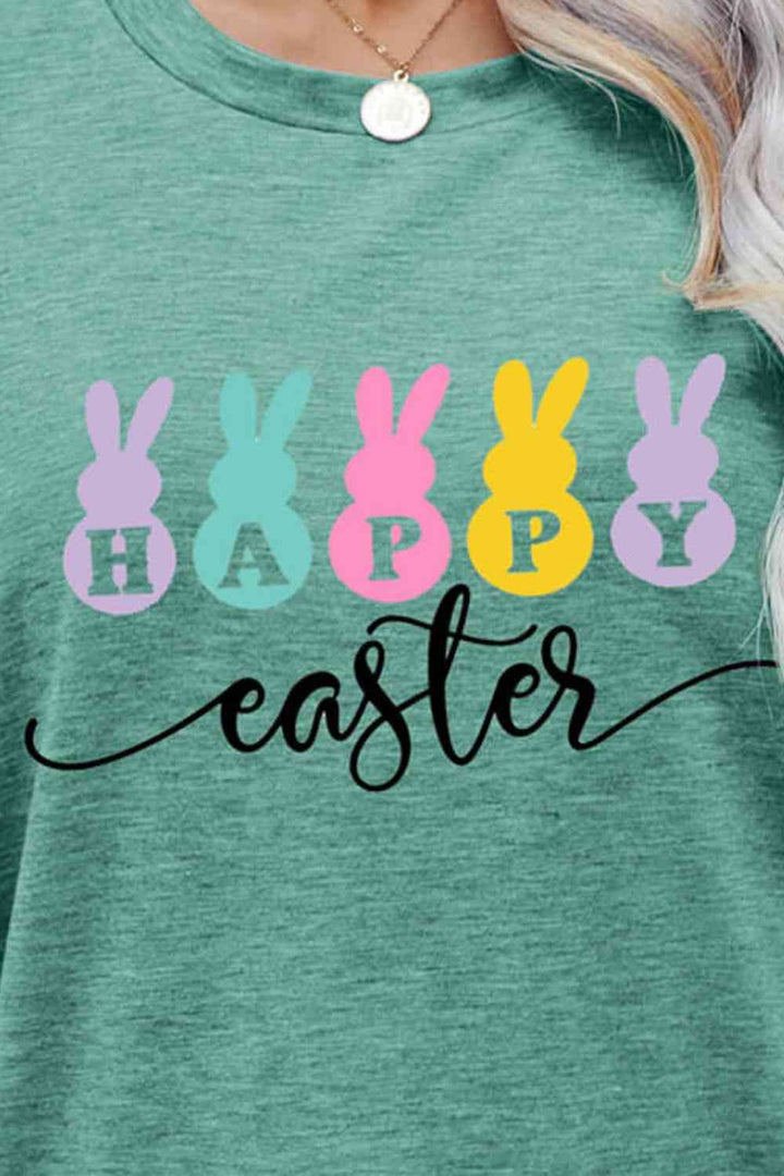 HAPPY EASTER Graphic Round Neck T-Shirt | 1mrk.com