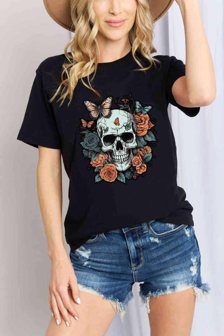 Simply Love Simply Love Full Size Skull Graphic Cotton T-Shirt | 1mrk.com