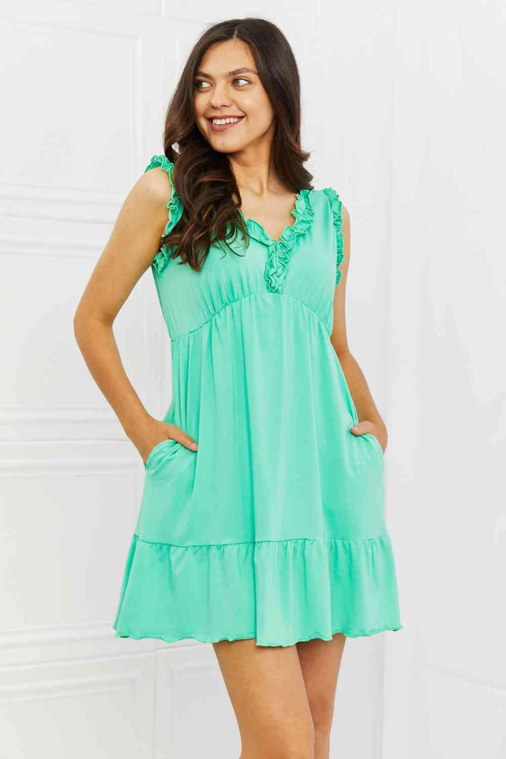 Culture Code Minty Fresh Full Size Ruffle Mini Dress | 1mrk.com